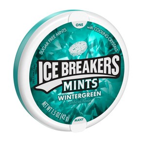 ICE BREAKERS Wintegeen Suga Fee Mints Tin 1.5 oz ICE BREAKERS Wintegeen 무설탕 민트 통 1.5온스, 1개, 42g