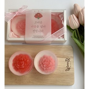 꽃집 생화향 카네이션비누 핑크+코랄, 180g, 1개