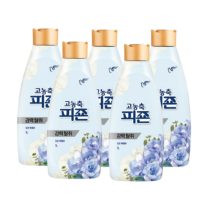 피죤 고농축 리치퍼퓸 섬유유연제 블루비앙카 본품, 5개, 1L