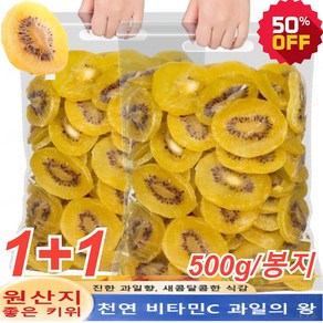 1+1 말린키위 오가닉 골드 말린 키위 건키위1kg [천연 비타민C] 건과일 건강간식, 2+2(4봉지 총 2kg), 2개