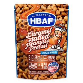 바프 넛츠앤스낵스 카라멜 솔티드 땅콩 앤 프레첼, 400g, 1개