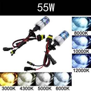 55W HID 제논 키트 전구 H1 H4 H7 9005 3000K 12000K DC 12V 자동차 헤드라이트 전조등 안개등 2 개, 03 03 10000K Ice Blue, 04 04 H1, 2개