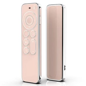 소프트 TPU 케이스 애플 TV 4k 2021 긁힘 방지 드롭 시리 리모컨 2 차 보호 투명 실버 엣지 커버 포함, 3) Pink