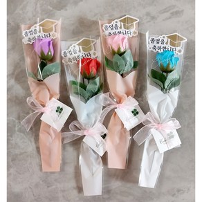 (당일발송) 졸업식 졸업축하픽+ 비누 한송이 꽃다발, 1개, 블루
