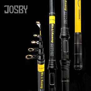 JOSBY FRP 2.1M 2.4M 2.7M 3.0M 3.6M 휴대용 텔레스코픽 낚싯대 고성능 바다 낚시대 pesca Rod, 보여진 바와 같이