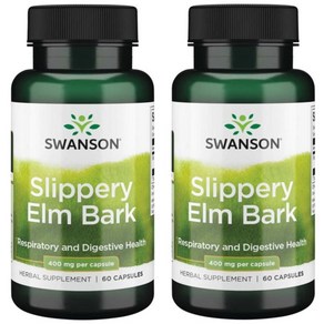 Swanson 스완슨 슬리퍼리 엘름 바크 400mg 60정 기타영양제, 2개