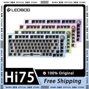 호환 Leobog Hi75 알루미늄 합금 키보드 키트 기계식 USB 유선 RGB 백라이트 맨 액세서리 컴퓨터 PC 게임 선물