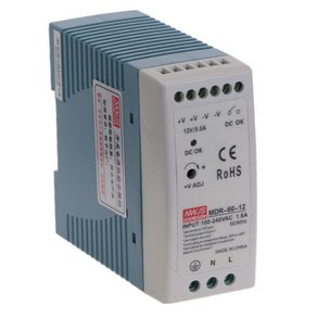 MDR-60 단일 출력 Din 레일 스위칭 전원 공급 장치 AC DC 60W 5V 12V 15V 24V, 1개