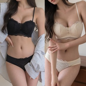 [뽕브라마켓] 4cm 글램업 코르셋 노와이어 왕뽕브라set 볼륨업 푸쉬업 가슴골보장 A컵 B컵 여성브라팬티세트