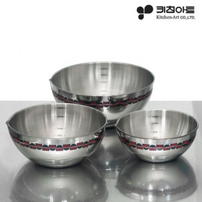 키친아트 국내산 EX 믹싱볼 3종세트 스텐볼 샐러드볼 다용도볼, 1개