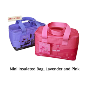 [NEW]트레이더조 미니 보냉백 쿨러백 Tade Joe's Mini Insulated Bag Lavende and Pink, 라벤더(보라색), 1개