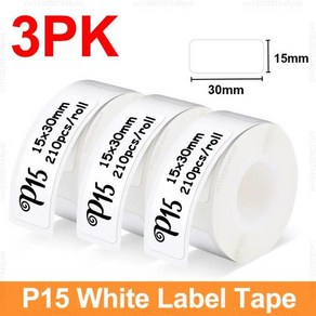 미니 휴대용 열 라벨 프린터 D11 D110 D101 Maklife P15 라벨 기계 DIY P15 라벨 스티커, 1개, 3PK White 1530