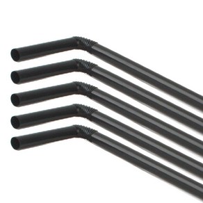 5mm 24cm 블랙 자바라 스트로우 커피용 1봉 500개, 1개, 500개입