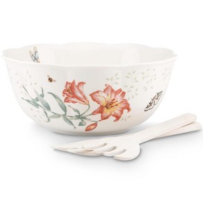 Lenox 버터플라이 매도우 3단 디저트 서버 애프터눈 티 스탠드, Salad Bowls, Set of 3, 1개