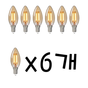 [무료배송]에디슨 촛대구 6개입 E14 E17 LED4W 2200K, E14 x 6개, 1개