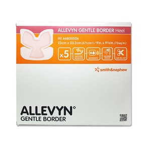 allevyn 알레빈 젠틀 보더 힐 23cm X 23.2cm 5매 발꿈치 욕창 대형, 1개