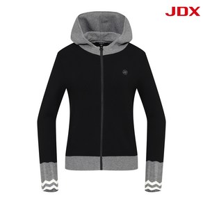 [[JDX] NC 일산] 여성 JDX 23' F/W 컬러 배색 후드 가디건 X2SCU7311BK