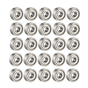 25pcs 608 zz 볼 베어링 608zz 금속 이중 차폐 된 미니어처 깊은 그루브 스케이트 보드 볼 베어링 (8mm x 22mm x 7mm), 25개