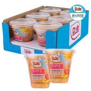 Dole 후룻컵 3종 1박스 6개 - 파인애플 망고 복숭아, 198g