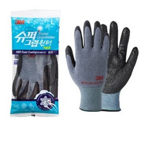 3M 슈퍼그립 윈터 WINTER NBR 겨울 혹한기 기모 방한 코팅장갑 쓰리엠, 라지(L), 1개, L(대형)