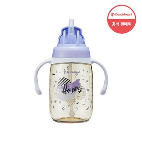 더블하트 마그마그 PPSU 빨대컵 해피 270ml, 퍼플, 1개