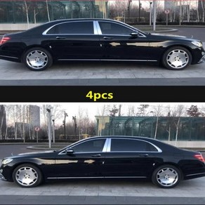 알루미늄 자동차 기둥 메르세데스 벤츠 호환 W221 W222 S 클래스 S400L S320L S500 2008- 용 액세서리 창문 몰딩, 01 4개_02 FOR W222 2014-2020