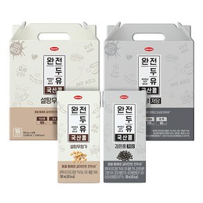 한미 완전두유 국산콩 설탕무첨가 16팩+검은콩저당 16팩 190ml 총 32팩, 1세트