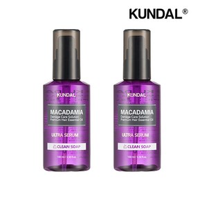 쿤달 마카다미아 울트라 헤어세럼 클린솝 100ml x2개, 2개