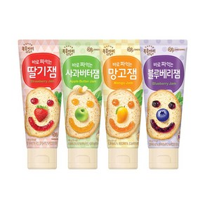 복음자리 바로 짜먹는 잼 4종 (딸기+블루베리+사과버터+망고), 1개, 100g