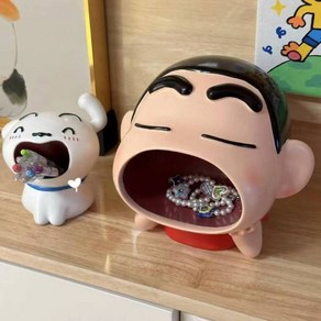입벌린 짱구수납함 현관 차키 거치대 정리함 보관함, 1개
