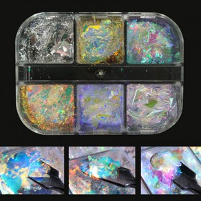 초밀착 사르르 오로라 글리터 6종 세트 / 마이크로 초박 네일 플레이크