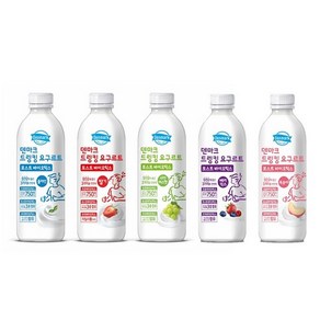 덴마크 드링킹요구르트 750mL 플레인2+딸기2+샤인2+베리2+복숭아2/총10개/대용량/냉장무배