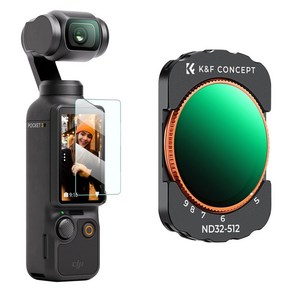 K&F Concept DJI OSMO Pocket ND ND32-ND512 ND AGC 3용 자기식 가변 필터 필터 자기 흡착, 1개