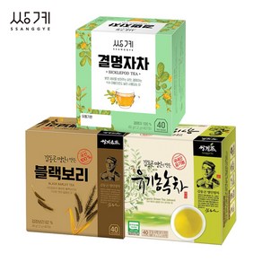 쌍계 블랙보리차40T +유기농 녹차40T +결명자차40T (120T), 48g, 1개