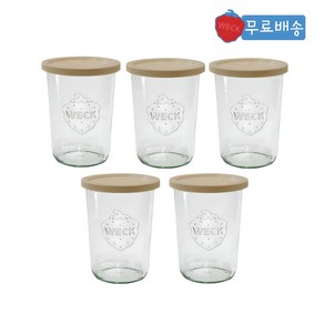 [WECK] 850ml (No743) 유리병+PE뚜껑 5개, PE베이지