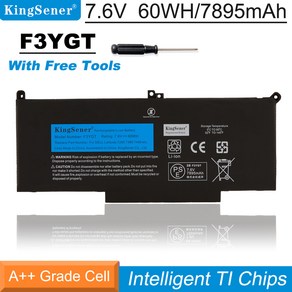 Dell Latitude 용 Kingsener F3YGT 노트북 배터리 12 7000 E7280 E7290 E7380 E7390 E7480 E7490 F3YGT 2X39G 7.6V