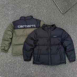 칼하트 Carhartt 문자 자수 스플라이싱 다운 재킷 방풍 및 방수 따듯한 커플 아우터