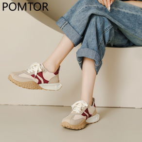 POMTOR 여성 스니커즈 키높이 신발 운동화 러닝화 3cm