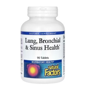 Natural Factors Lung Bronchial & Sinus Health 네추럴팩터스 폐 기관지 부비강 헬스 90정 1개