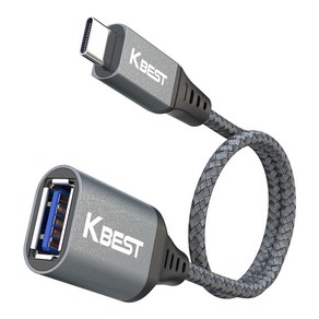 케이베스트 USB C타입 to A타입 OTG 젠더 실버/USB 3.0 초고속 5Gbps 데이터전송, 1개, 200mm, 실버