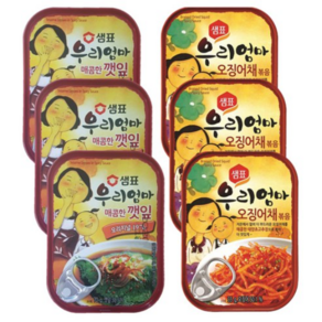 샘표 우리엄마 매콤한 깻잎 70g x 3p + 오징어채볶음 55g x 3p, 1세트