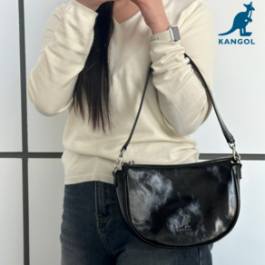 캉골(KANGOL) 가죽 토트백 블랙 루나 크로스백