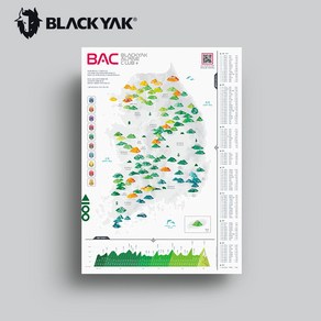 [블랙야크] 대한민국 명산100 도장깨기 지도 간편하고 깔끔한 스크레치형 BAC명산100지도 4BYXXX2801, WHITE