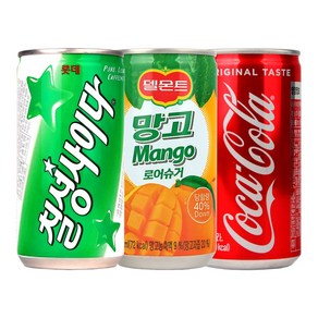 코카콜라 칠성사이다 망고 작은캔 190ml 3종 30캔 세트, 30개