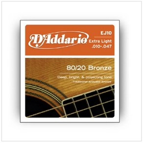 Daddario EJ10 Bronze Acoustic Guitar Strings Extra Light 10-47