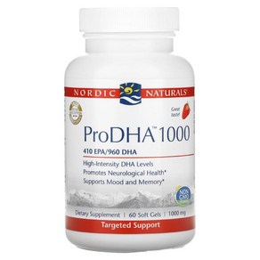 노르딕 내추럴스 Pro DHA 1000 EPA 딸기 1000mg 60소프트젤