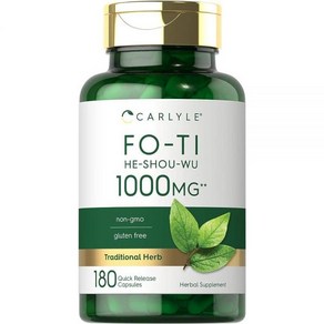 Calyle Fo-Ti 1000mg  180캡슐 He-Shou-Wu 뿌리 전통 허브 GMO 프리 및 글루텐 보충제, Calyle Fo-Ti 1000mg  180캡슐 H, 1개, 180정