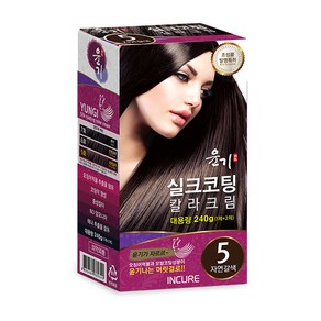 로브로제 윤기 실크코팅 칼라크림 / 대용량 새치커버 염색약, 1개, 5호(자연갈색)