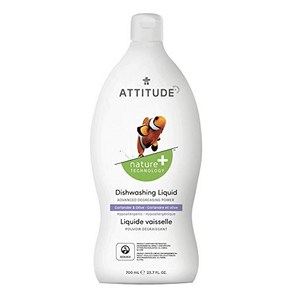 ATTITUDE Dish Soap Plant-based Hypoallergenic E ATTITUDE 주방 비누 식물성 저자극성 친환경 고수풀 & 올리브 23.7 F