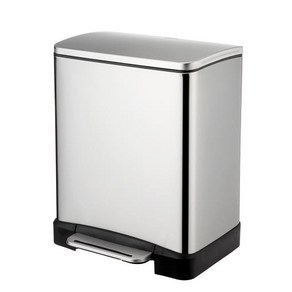 한샘 디럭스 스텐 페달 휴지통 밀폐 쓰레기통 20L, 1개